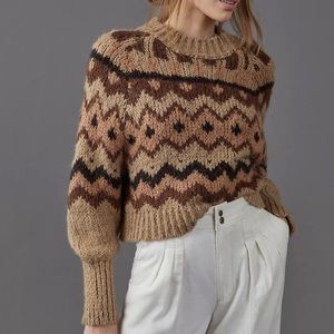 Anthropologie Carson Geometric Sweater